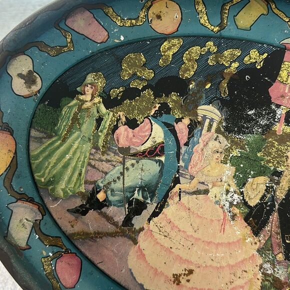 Vintage Art Deco Dancing In The Garden Tin Tray - Picture 2 of 9